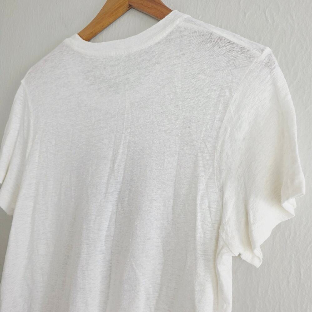 NEW Zadig & Voltaire Azedi Jormi Strass Crystal Linen Blend T-Shirt White Large - Picture 14 of 14